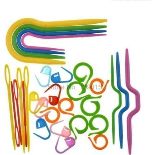 DHL 200set ABS Plastic Knit Stitch Knitting Needles Crochet Hook Plastic Markers Needle Clip Craft Knitting Crochet