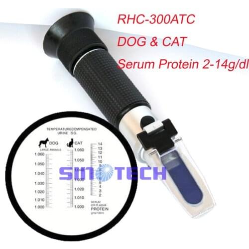 Pet clinical Dogs and Cats veterinarians Serum Protein(SP) 2-14g/dl refractometer RHC-300ATC w/hard case