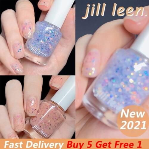 JILLLEEN Gemini Nail Polish Bottle Set Water-Based Bright and Tearable Double Nail Polish Combination Flash Long Lasting Polish