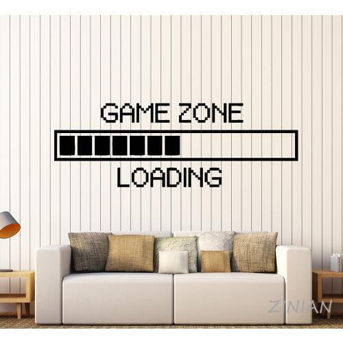 Game Zone Computer Gaming Wall Stickers for Boy Vinyl Wall Sticker Decor Loading Video Game Wall Tattoo Removable Wallpaper Z570