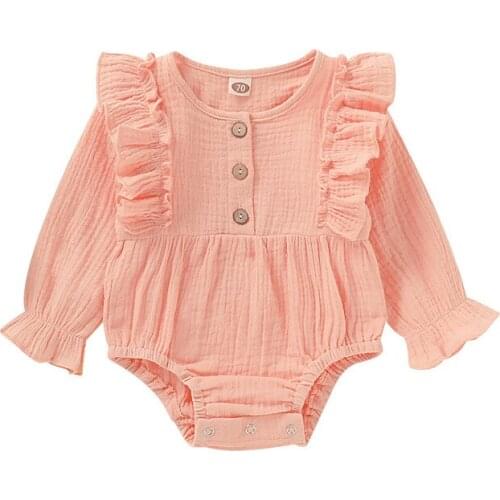 Baby Girls Clothes Newborn Jumpsuit Muslin Cotton Long Sleeve Fashion Infant Romper