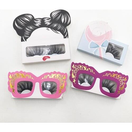 False Eyelashes Case White Color Paper Box DIY Custom Packaging Empty Box for 25mm 27mm Mink Lashes