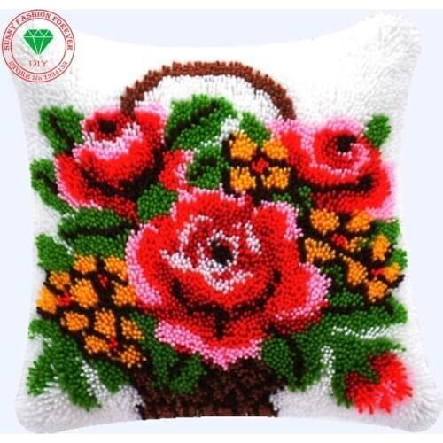 Mat diy flower carpet Home Craft Latch hook rug kits cushion Pillowcase Cross-stitch carpet cushion wool embroidery diy carpet