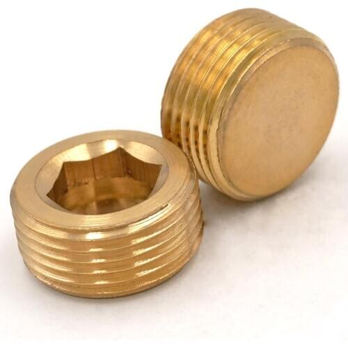 LOT2 3/4" BSP Male Brass Pipe Countersunk Plug Internal Hex Head Socket Allen Head Pipe Fittings