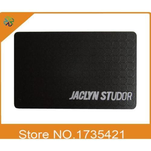 2017 hot selling hard plastic pvc material matte black PVC business card