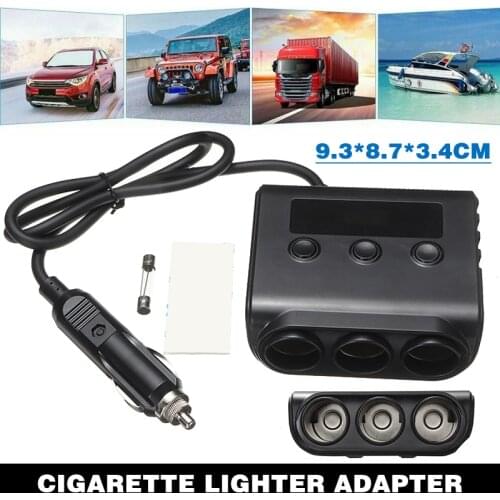 Mayitr Socket Splitter Plug LED 4 USB Charger Adapter Converter 12V/24V 3 Way Car Cigarette Lighter Socket Adapter Connector