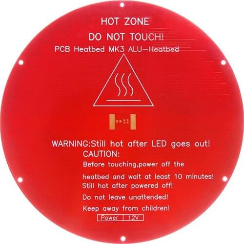MK3 Heat bed 220*3mm Aluminum Heatbed 12V 120W round PCB hot bed for 3D printer