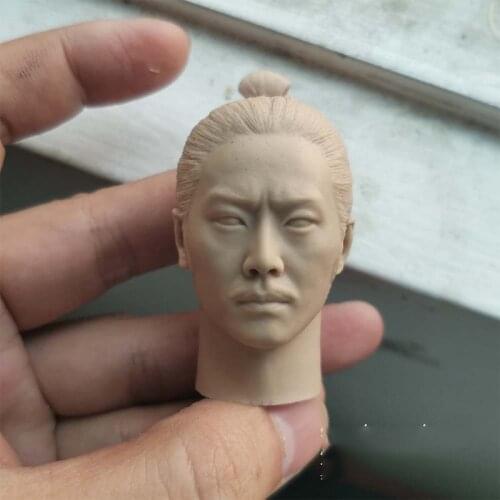 1/6 Japanese the warring states Male Head Models Unpainted for 12'' Figures Bodies Accessories DIY