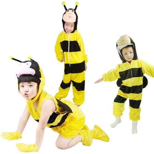 New Cartoon Animal Bug Outfit Insect Bee Costumes Kids Cosplay Jumpsuit Fancy Party Dress for Children Girls Boys