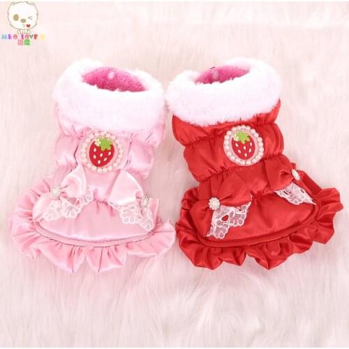 Dog Clothes Autumn And Winter Wadded Jacket Cat Clothing Pet Chihuahua Yorkshire Puppy Down Coat Luxurious Vest Dog Dress Warm