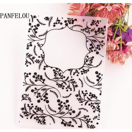 PANFELOU Sticky notes vines Embossing folders Plastic For Scrapbooking DIY Template Fondant Cake Photo Album Easter Card Making