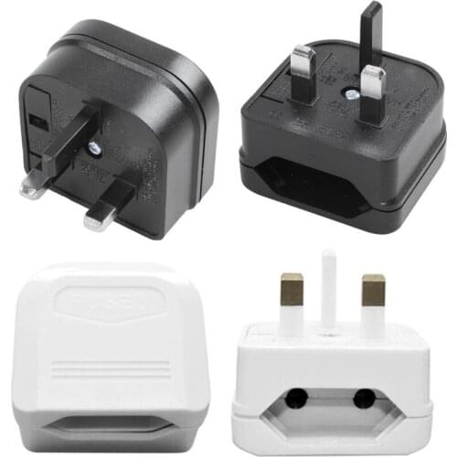 UK to EU Power Plug Adapter AC 100~250V 2.5A Black / White