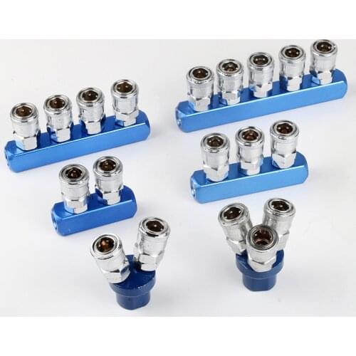 Pneumatic Fitting Compressor Fittings 1/4 Quick Connector Air Gas Distributor For Pump Tool Coupler Manifold Multi Splitter