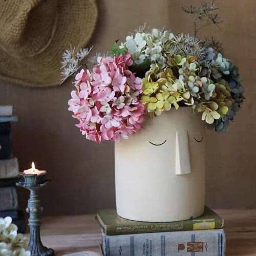 PRZY Nordic Creative Face Planter Mold Concrete Flower Pot Making Cement Planter Mold DIY Silicone Plaster Resin Homeware Craft