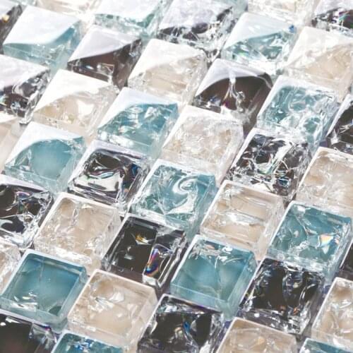 Multi colors crystal Glass Mosaic Tiles ice crackle bathroom shower tiles bedroom wall tiles kitchen backsplash