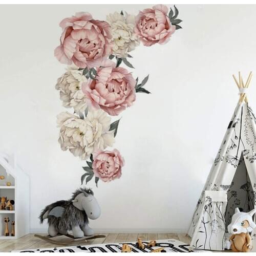 40x60CM Peony Flower Wall Stickers Self-Adhesive PVC Stickers Wallpaper for Bedroom Living Room Decorative Films