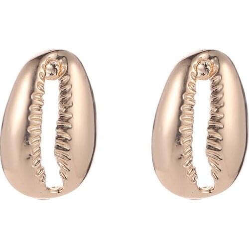 Shell Stud Earring Gold Silver Color Metal Earrings Ear Fashion Jewelry For Women Girls Accessory