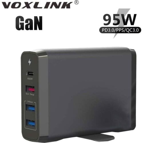 VOXLINK 95W USB C PD charger EU/US/UK Plug Type C 4-Port Power Adapter For Macbook Pro 13/15/16 iPhone XS XR Phone Accessories