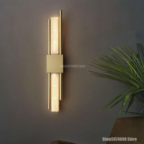 Post-modern Acrylic Wall Lamp Nordic LED Golden Dining Room Living Room Background Wall Decoration Lighting Bedroom Aisle Lamp
