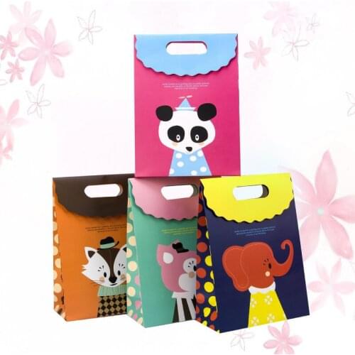 Cute panda fox elephant tote bag paper bag gift bag birthday party baby shower return gift candy bag decoration supplies