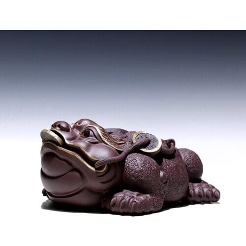 TaoYuan 】 yixing undressed ore purple sand tea pet furnishing articles tea tea play purple mud paint spittor