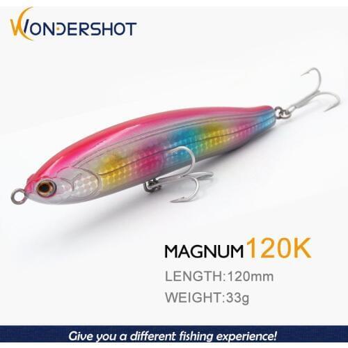 Wondershot D07 Hot model quality pencil 1PC 12cm 33g Hard Fishing Lure Topwater Lake River Fishing Wobblers Carp Fishing Baits