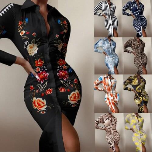 Autumn clothes for woman print Long Sleeve dress sexy maxi V-neck waist elegant prom party Dresses fashion Women Clothing 2021