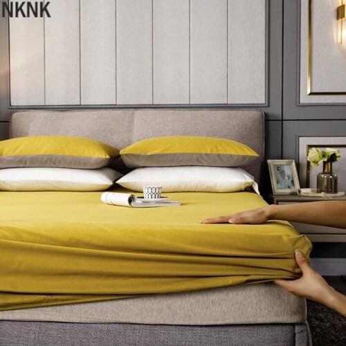 1 pc 100% Pure Cotton Fitted Bed Sheet Single Twin Double Queen King Size Bed Sheet with Elastic Bottom Sheet Cotton