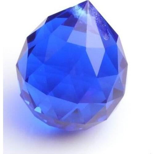 20pcs/lot, Free Shipping 40mm AAA Quality Blue Crystal Faceted Ball/ Crystal Chandelier Ball, Wedding & home Decoration