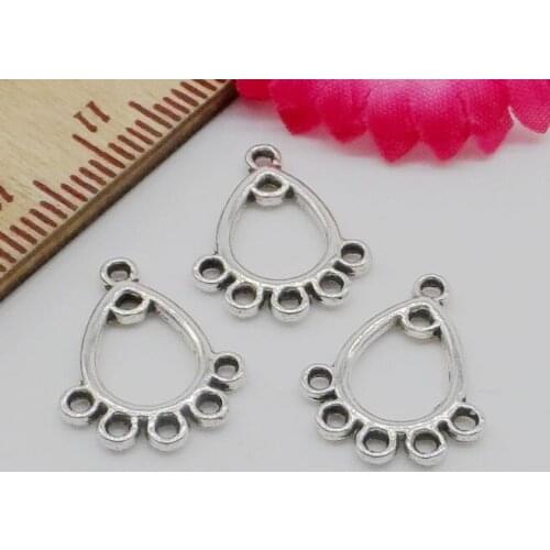 Free Shipping 200Pcs Tibetan Silver Love Heart Charms Pendants Connector16x12mm For Jewelry Making Craft DIY