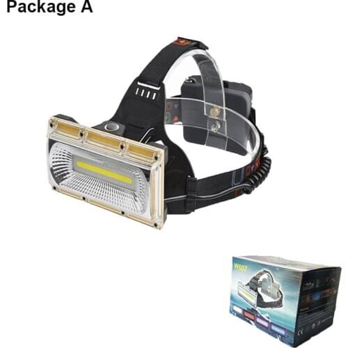 50pcs LED COB head lamp light USB rechargeable highlight headlight torch waterproof 3 modes camping fishing running headlight