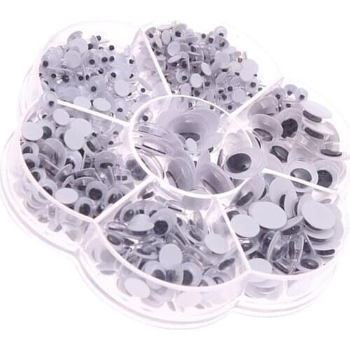 710pcs Assorted Size Self Adhesive Sticky Wiggly Wiggle Googly Eyes Embellishments for Art Crafts DIY Toys 4/5/6/7/8/10/12mm