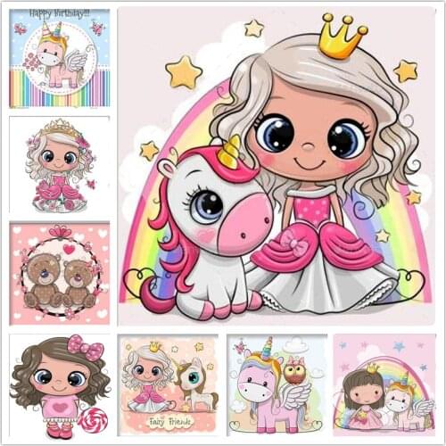 Daimond Embroidery 5D Full Square/Round drill Cartoon unicorn Bear Diamond Rhinestone Crystal Cross Stitch Mosaic Child gift