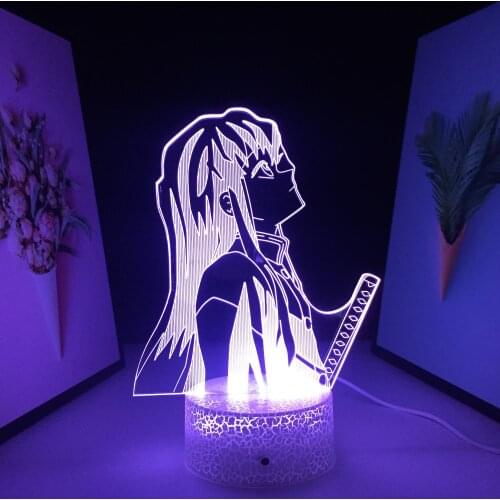 Anime 3D Lamp Kimetsu No Yaiba Muichiro Tokito LED Night Light for Bedroom Decor Gift Nightlight Muichiro Tokito Demon Slayer