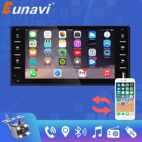 Eunavi 2 Din Car Radio MP5 Player For Toyota Hilux Vios Old Camry Rav4 Prado 2003-2008 Multimedia Navigation 2Din Car Radio