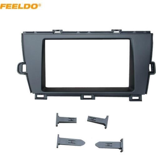 FEELDO Car 2Din Stereo Dash Refitting Fascia Frame Adapter For Toyota Prius (LHD) 2009+ Radio Plate Frame Trim Kit #HQ4875