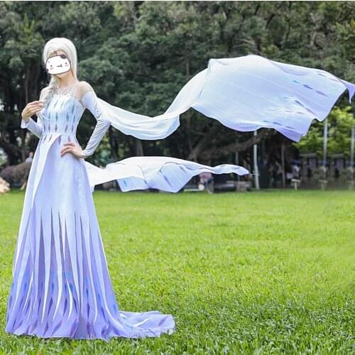Elsa 2 Queen Elsa White Transformed Princess Dress Gorgeous Dress