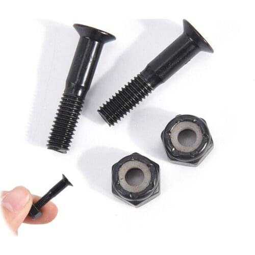 Double Rocker Parts Screws Black 25mm Hard Ware Bolts Parts Skateboard 8 Pair