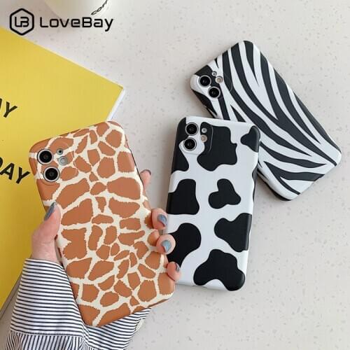 Leopard Print Pattern Cow Phone Case For iPhone 11 12Pro X XR XS Max 8 7 Plus SE 2020 Lens Camera Protection Soft IMD Back Cover