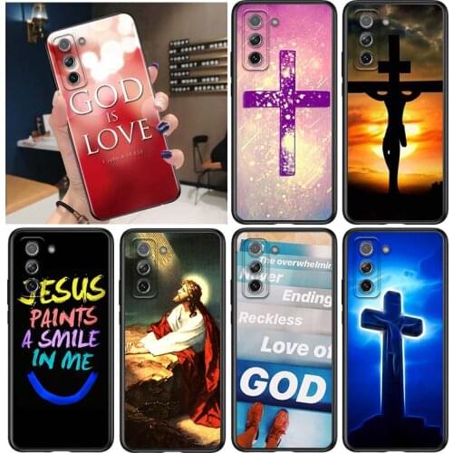 Christian Jesus Bible Verse for Samsung Galaxy S21 Ultra Plus Note 20 10 9 8 S10 S9 S8 S7 S6 Edge Plus Black Phone Case