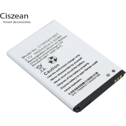 Ciszean 10x 3.7V 1600mAh Replacement C745043160T Battery For BLU Studio A270 A270A Advance 4.0 batteries