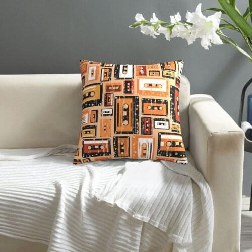 Colorful Orange Music Audio Cassette Pattern pillowcase printed cushion cover sofa waist pillow pillow cover