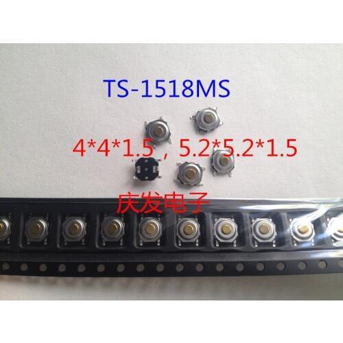 Dongguan TS-1518MS 4*4*1.5mm Patch Button Display Button 5.2x5.2x1.5 Copper Button