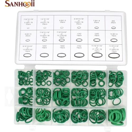 Box 18Sizes O-ring Kit Green Metric O Ring Seals Nitrile Rubber Gaskets Oil Resistance Sealing Automobile ZM56