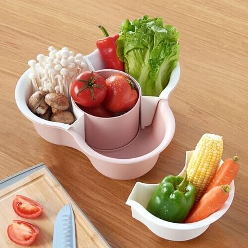 Kitchen Strainer Colander Large / Small Plastic Washing Strainer, Detachable Colanders Strainer for Fruits Vegetables Cleaning