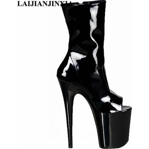 LAIJIANJINXIA Spring Boots New Sexy 20cm Thin High-Heels Platform Shoes Party Pole Dancing Shoes Ankle Boots Dance Shoes