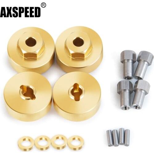 AXSPEED Brass Wheel Hub Weights Counter Counterweight for Axial SCX24 90081 1/24 RC Crawler Car Truck DIY Replace Accessories