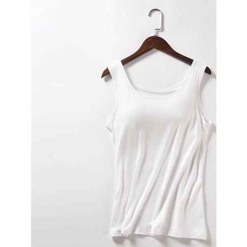 Hot Sale Women Modal Tank Ladies Solid Color Underwear Female Padded Tanks Women Sleeveless Cami Vest