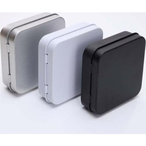 Mini Metal Tins Container Square Hinged Flip Storage Tin Box Small Kit Case Jewelry Coin Candy Condom Organizer U7EC