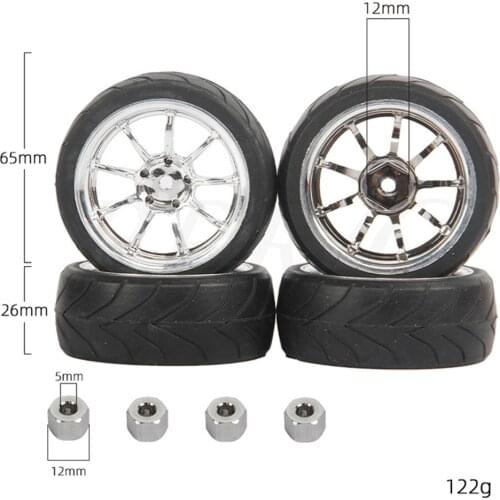DIY Upgrade Modified Accessories Metal Wheels Hub Plastic Tires for RBR/C WPL C14 RC Off-Road Model Car